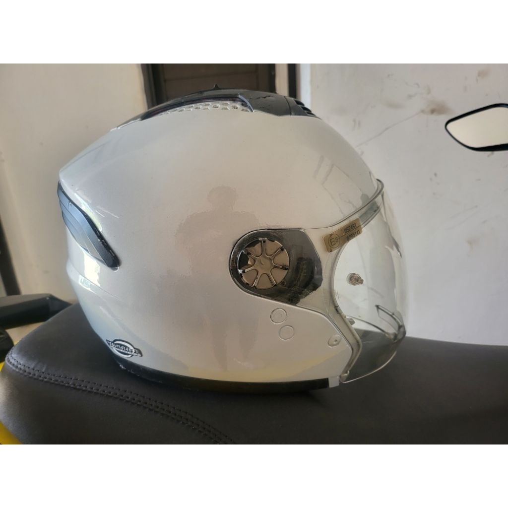 helm nolan N43 silver bekas