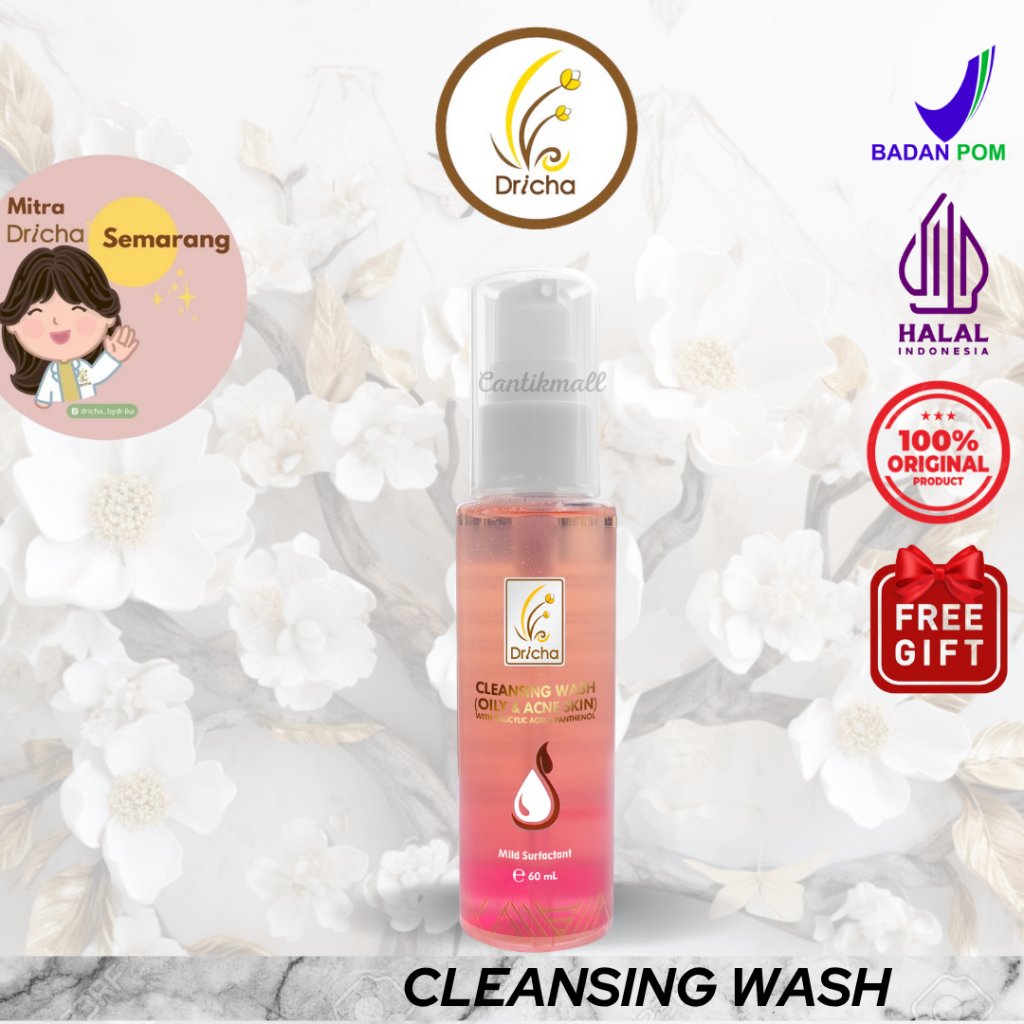 DRICHA  CLEANSING FACE WASH FACIAL WASH DRICHA UNTUK KULIT BERMINYAK DAN BERJERAWAT