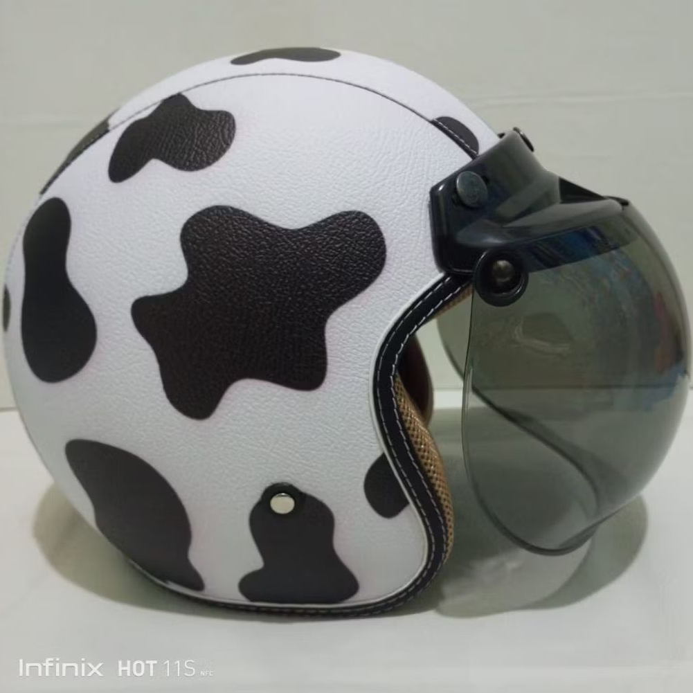 HELM BOGO RETRO DEWASA MOTIF SAPI MOO