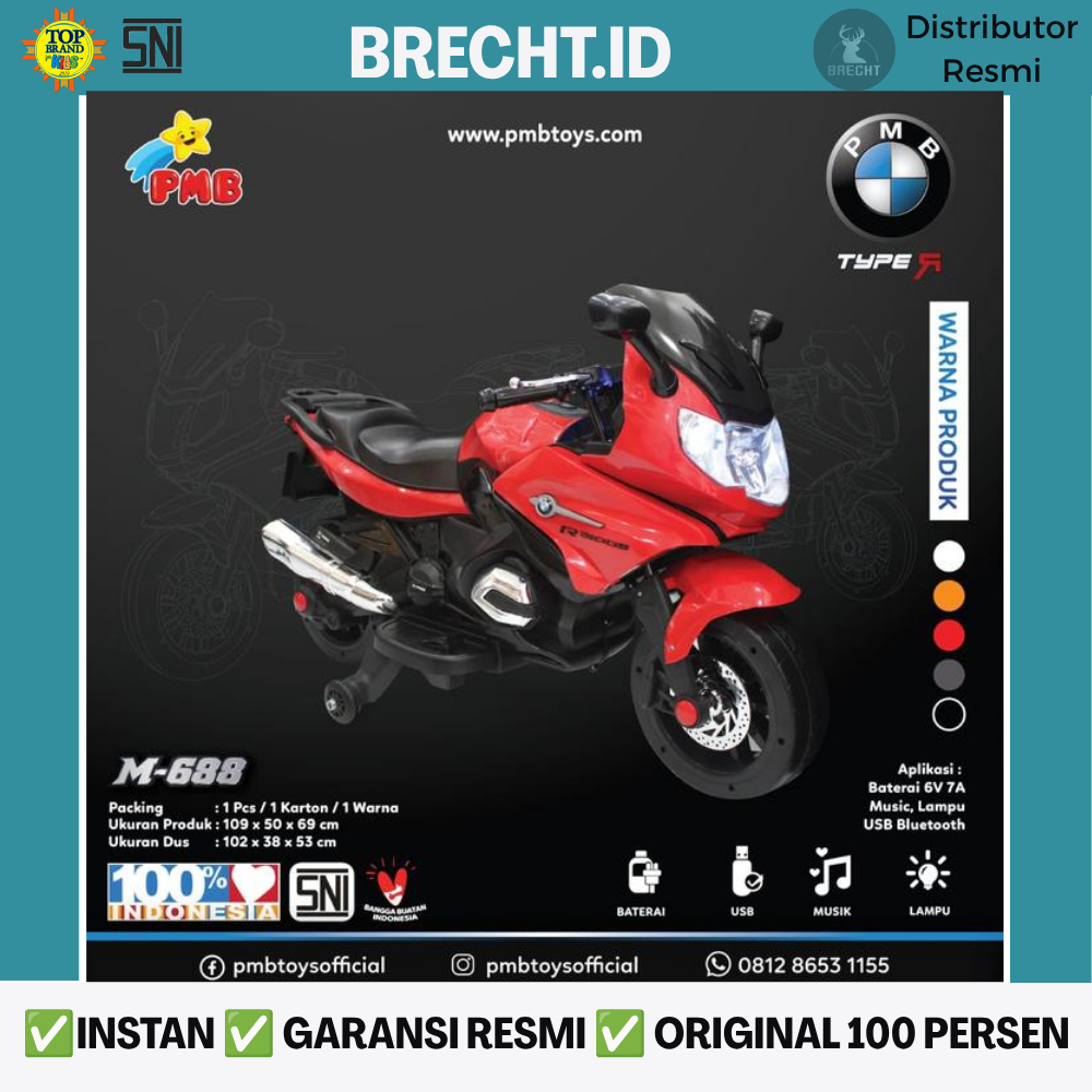 Mainan Anak Motor Aki PMB M 688 Motoran Anak Aki PMB 688 / PMB M-688 PMB M 688
