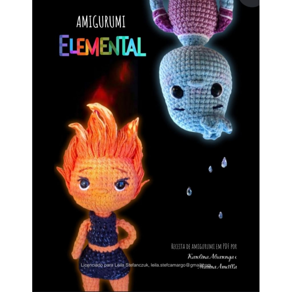 Elemental Crochet Pattern BISA PRINT/CETAK (HANYA POLA) (BUKAN BONEKA ATAU PRODUK JADI) Baca deskrip