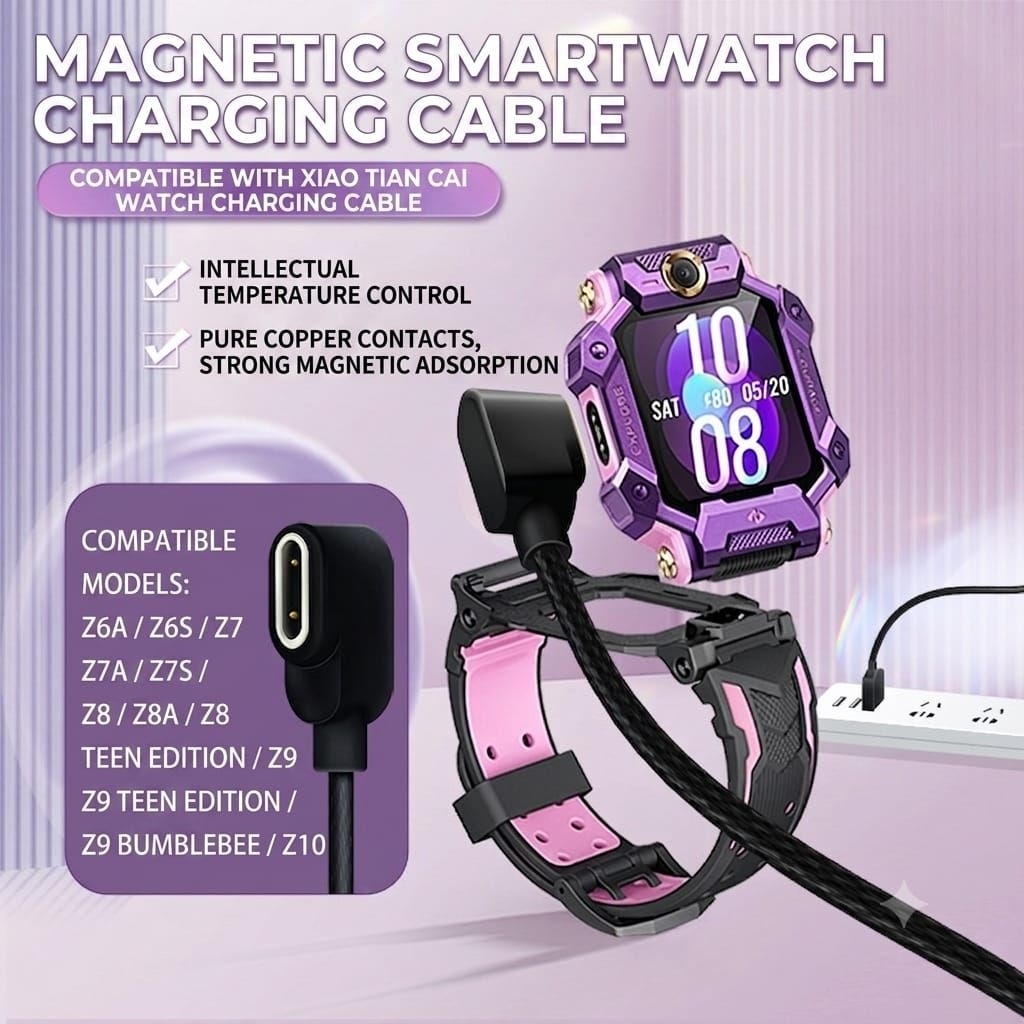 Charger Magnetic USB For IMOO Z6A / Z6S / Z7 / Z7S / Z8 / Z8A / Z9 / Z10 / Z12 Kids Smartwatch Premi