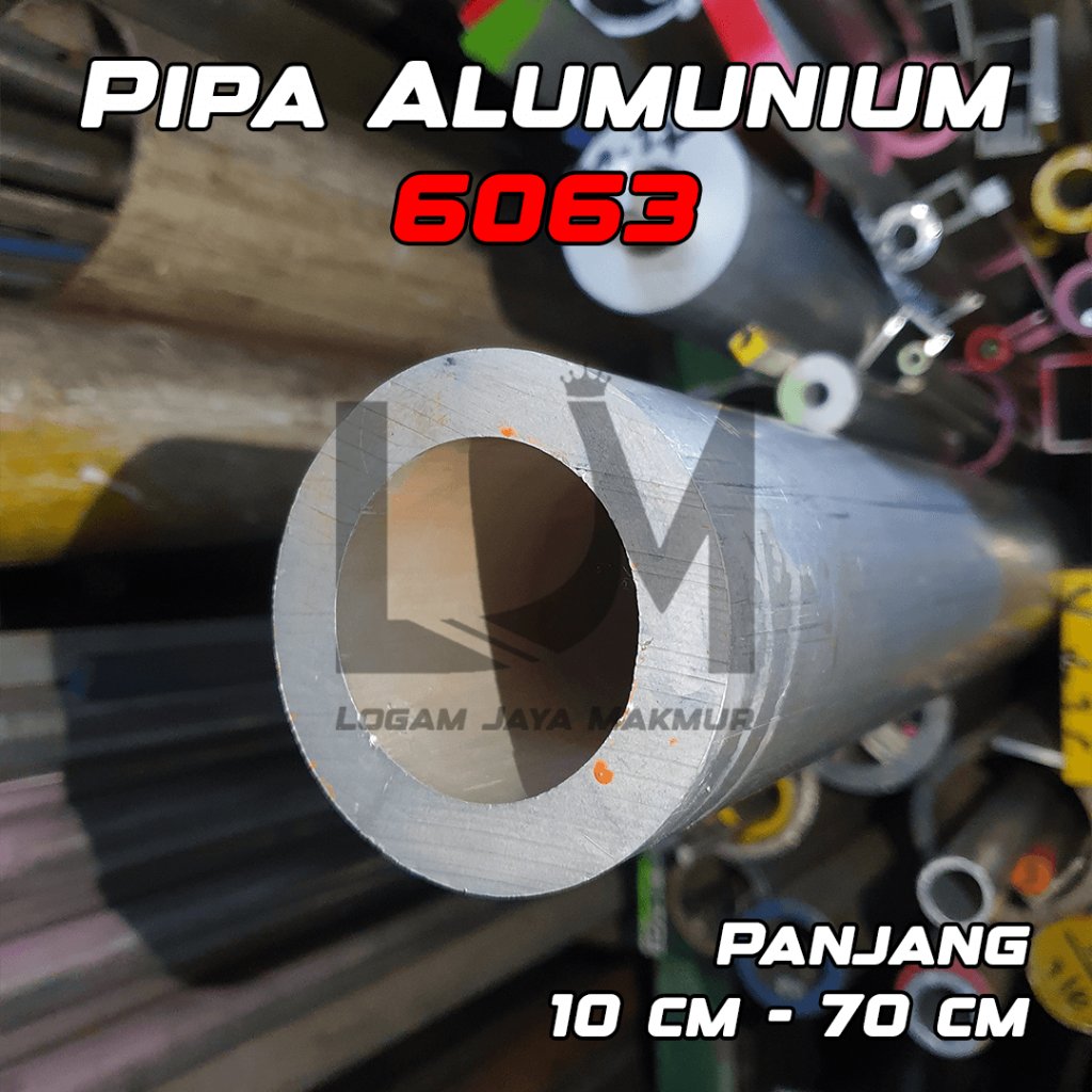 Pipa Alumunium / Aluminium 6063 OD 76 mm x ID 50.8 mm Tebal 12.7 mm Harga panjang per 10 cm • 15 cm 