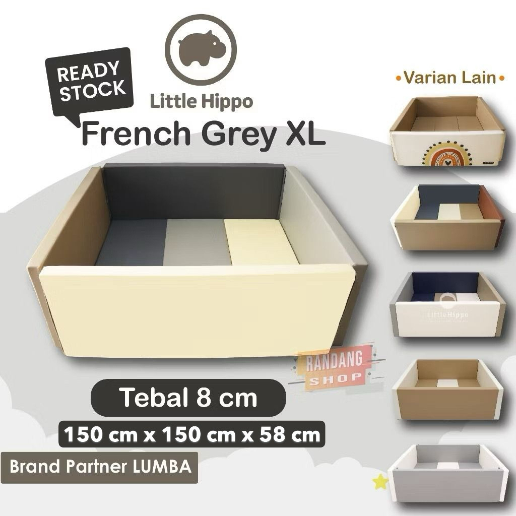 Little Hippo Bumper Bed Playmat Sister Brand Lumba | Bumpermat | Matras | Fence | Pagar | Box Bayi