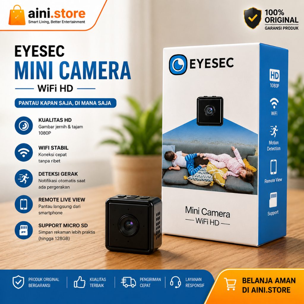 EYESEC SPY CAM CCTV MINI 18P KAMERA CCTV INDOOR WIFI
