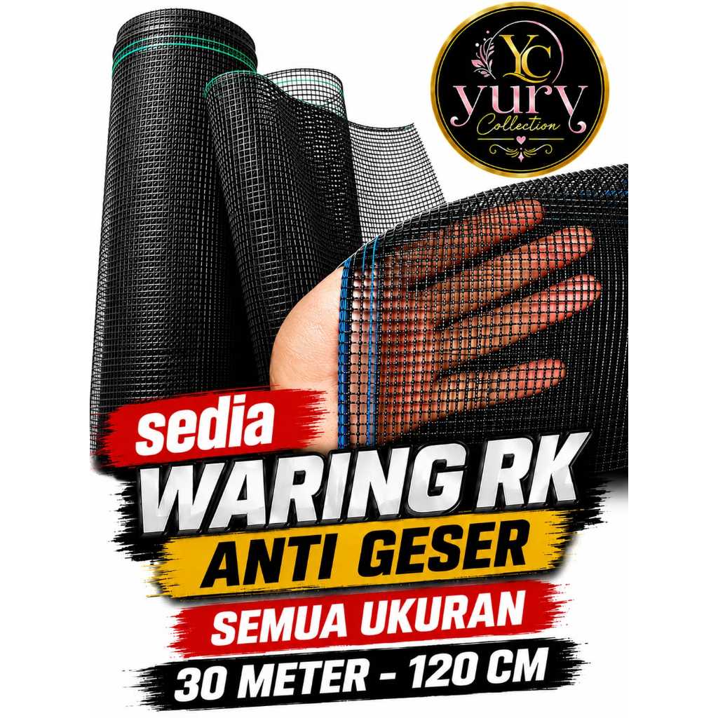 JARING IKAN WARING RK ANTI GESER UK 30 Meter - 100 METER 1 ROLL JARING KERAMBA,JARING KEBUN JARING P