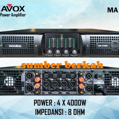 POWER MEGAVOX 4 CHANNEL MA4400 ORIGINAL DESIGNED IN USA MA 4400