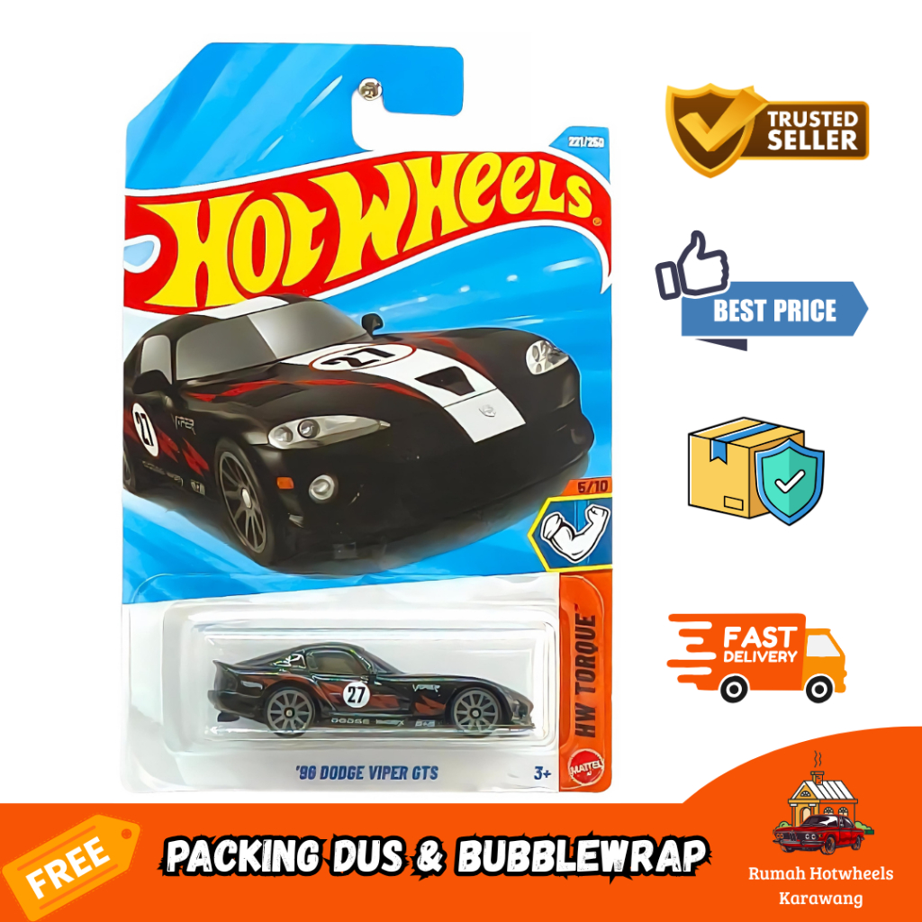 Hot wheels - C.87 - 96 Dodge Viper GTS Hitam