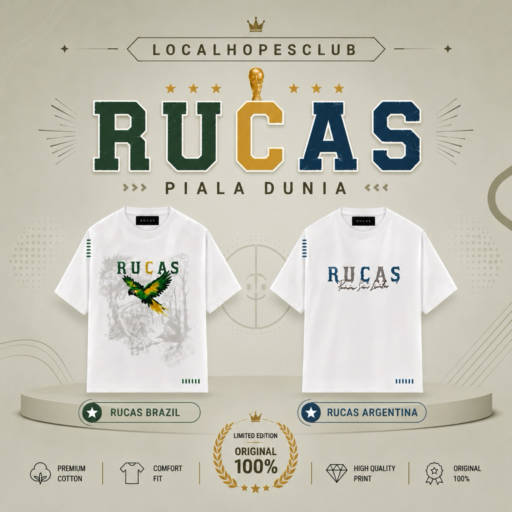 [ORIGINAL 100% FREE PAPERBAG] Kaos Rucas - Baju Rucas / Baju Rucas Edisi Piala Dunia - Rucas Kaos Ar
