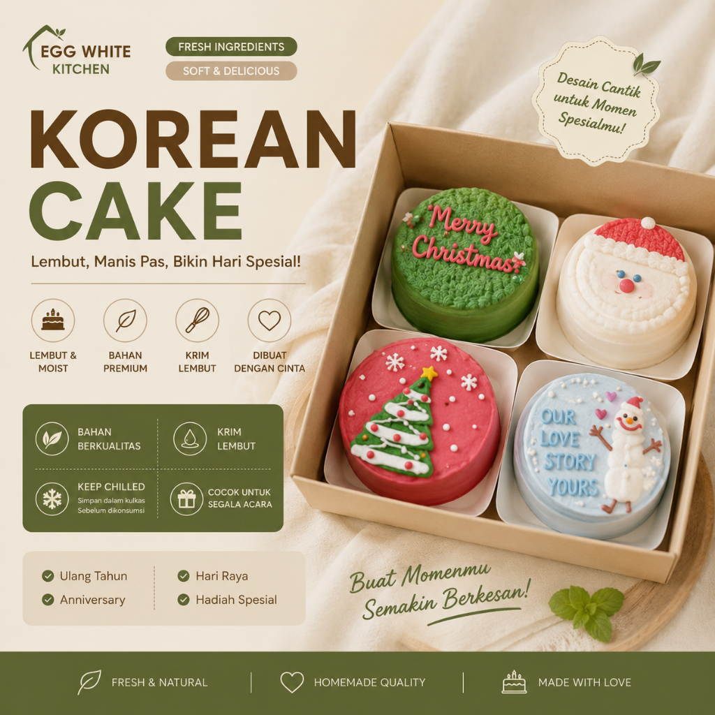 Korean Cake / Lettering Cake / Lunch Box Cake/ Korean cake 10cm