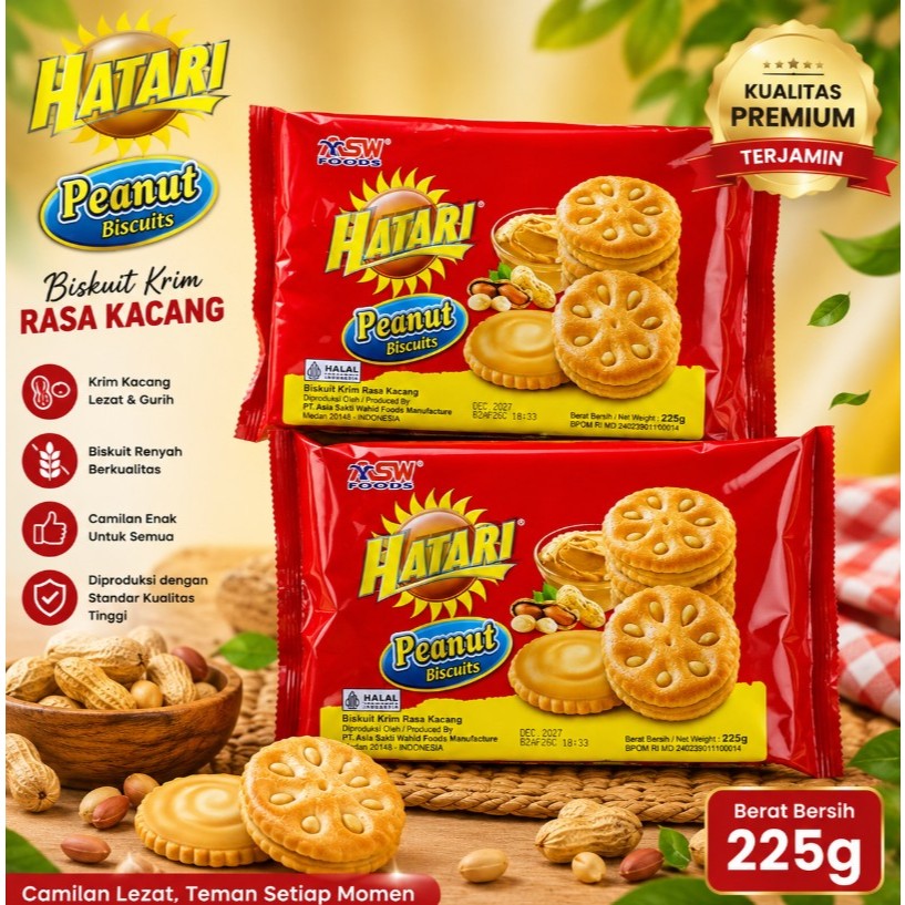 Hatari Peanut Biskuit Kemasan 250 gram Enak & Murah