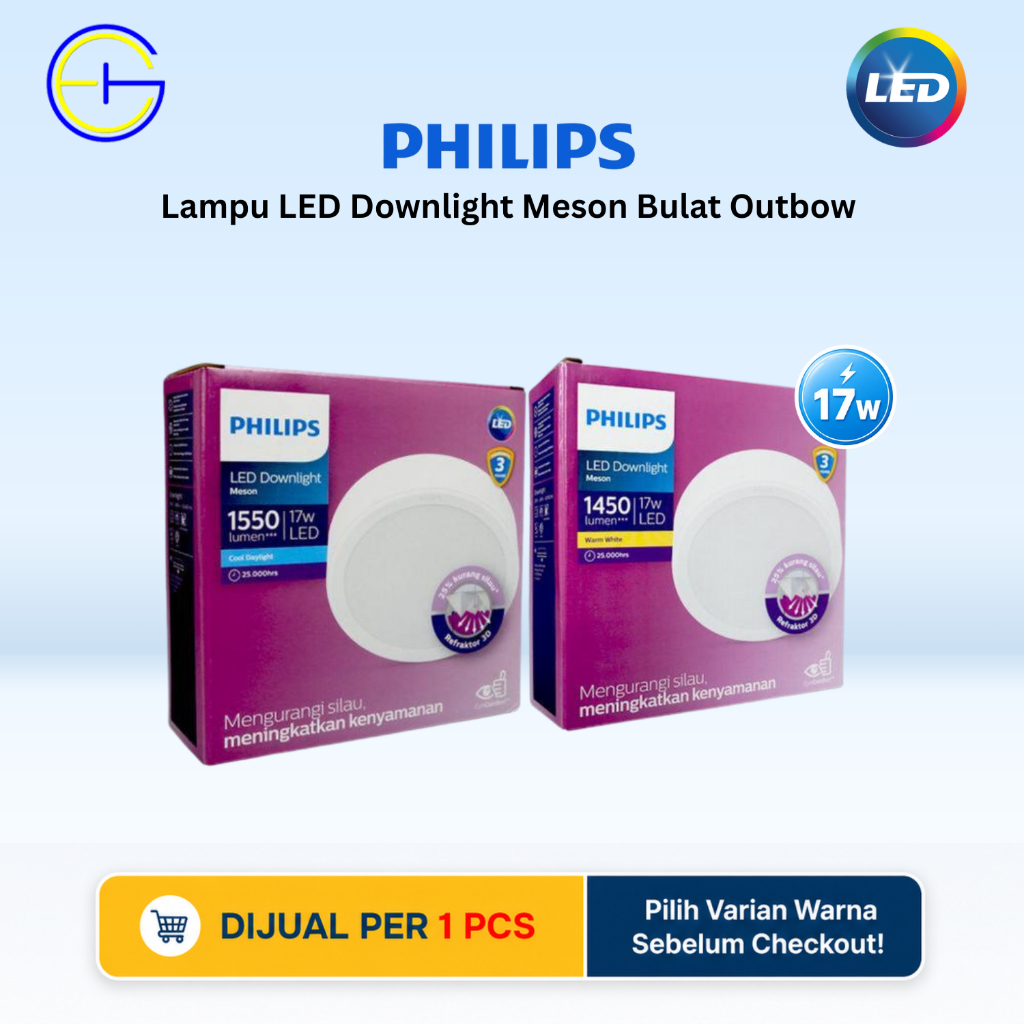 Lampu Downlight Philips Meson 59472 150 17W Philips LED Downlight Outbow Bulat