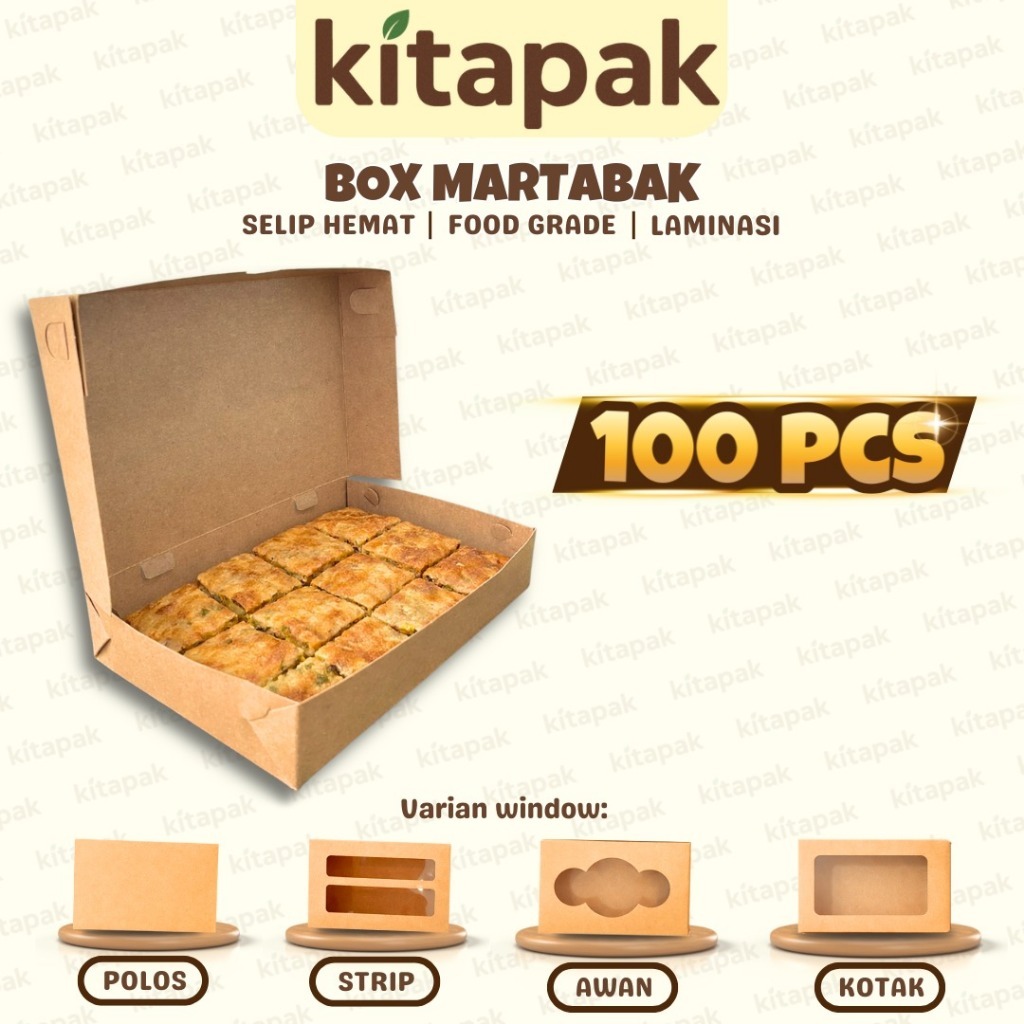 (100 PCS) MARTABAK BOX KOTAK MARTABAK MINI DONAT BROWNIES