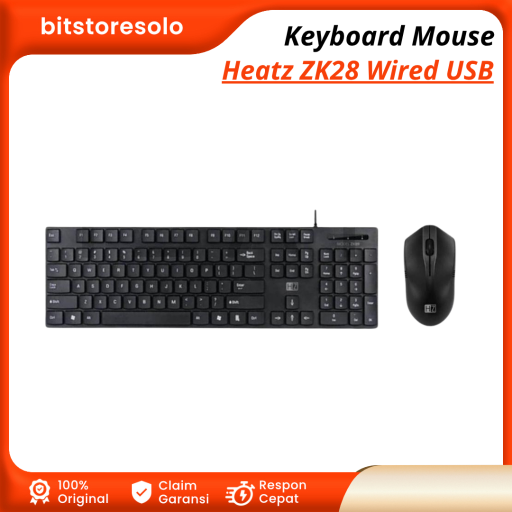 Keyboard Mouse Combo Heatz ZK28 Office Wired USB