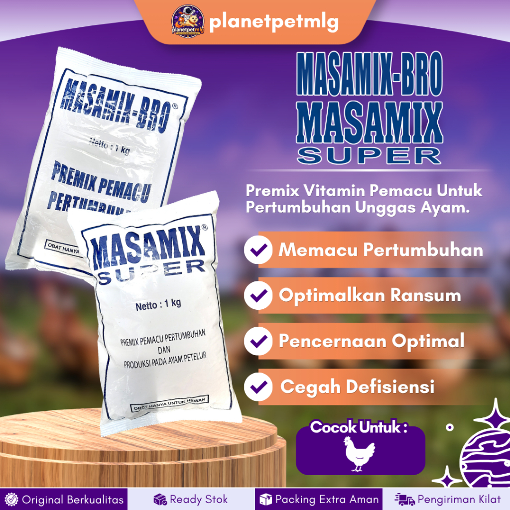 MASAMIX SUPER 1KG - MASAMIX BRO 1 KG - Vitamin Premix Untuk Pertumbuhan Nutrisi Ayam