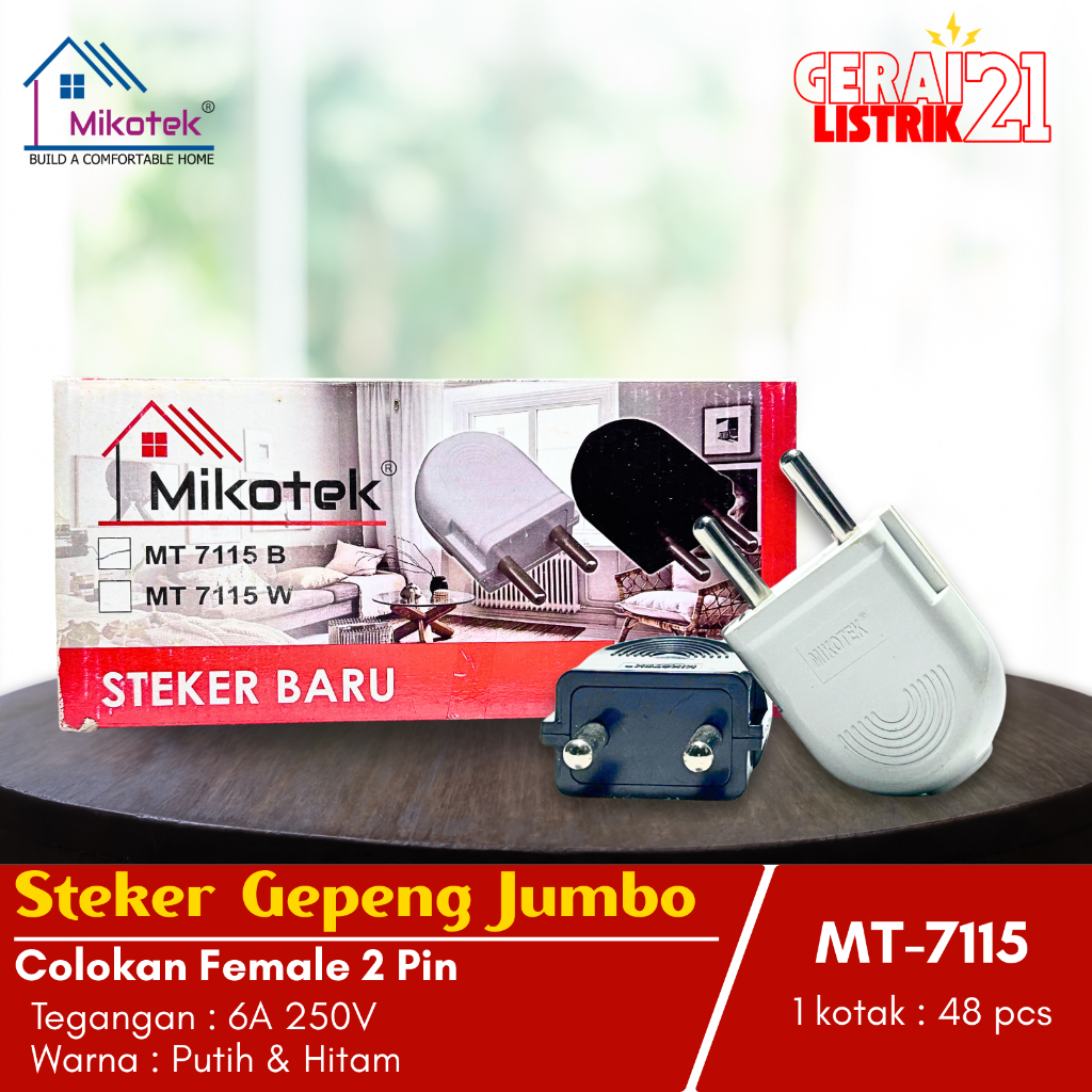GL21 - Steker Jumbo Merk Mikotek - Steker Besar/Plug Jumbo/Colokan