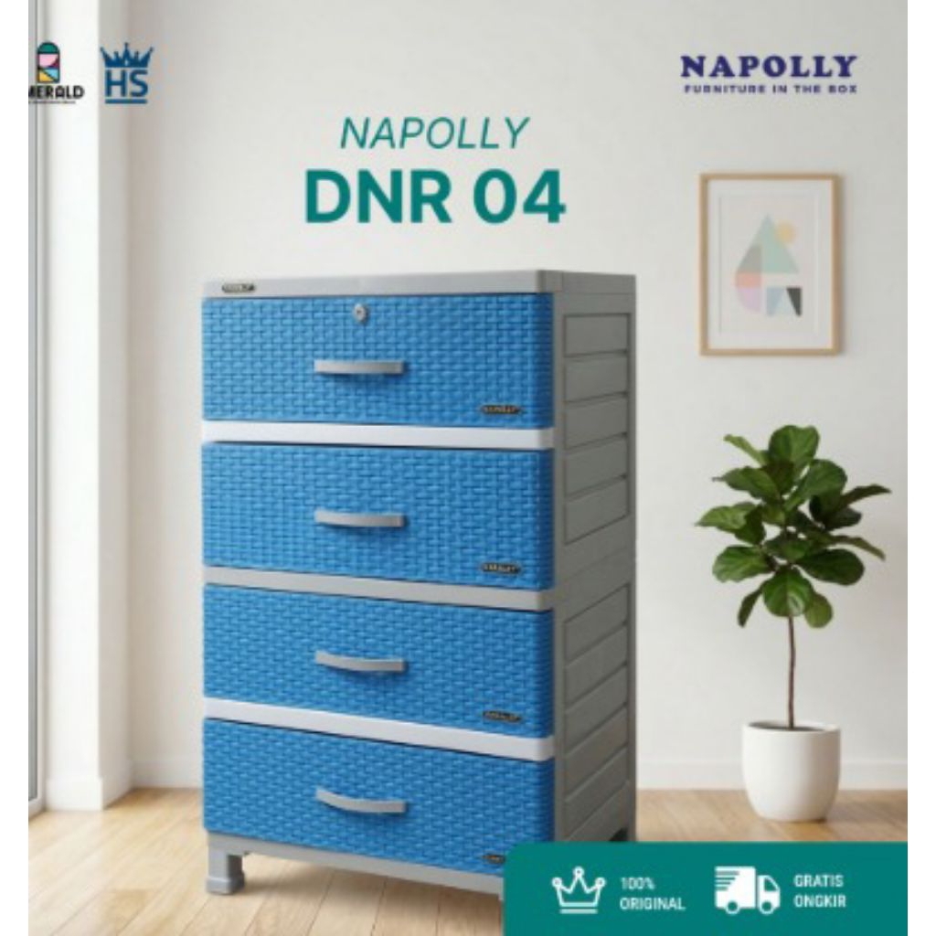 Laci plastik kabinet laci Napolly DNR-04 iq blue susun4