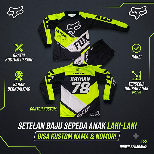 Baju balap anak/baju motor cross/setelan baju motor cross murah