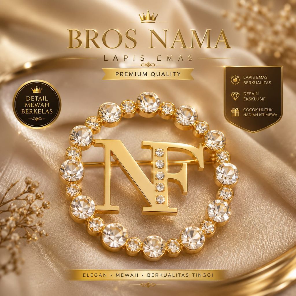Brooch Custom - Bros Nama custom bros hijab bros baju pin bros custom nama