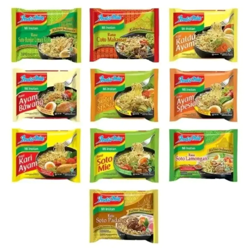 Indomie goreng, Ayam bawang , Indomie Soto , Indomie Ayam bawang