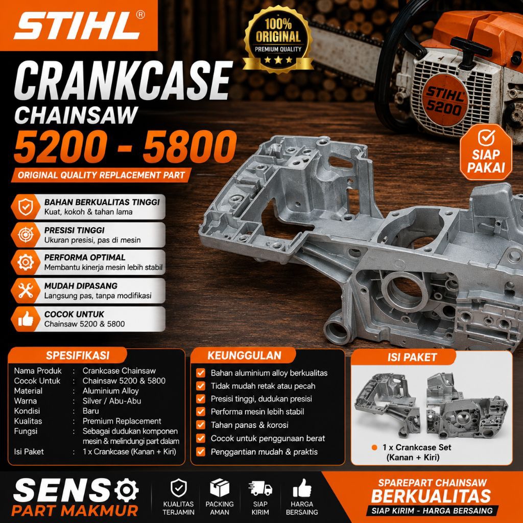 body senso 5800 5200/crankcase chainsaw 5200 5800