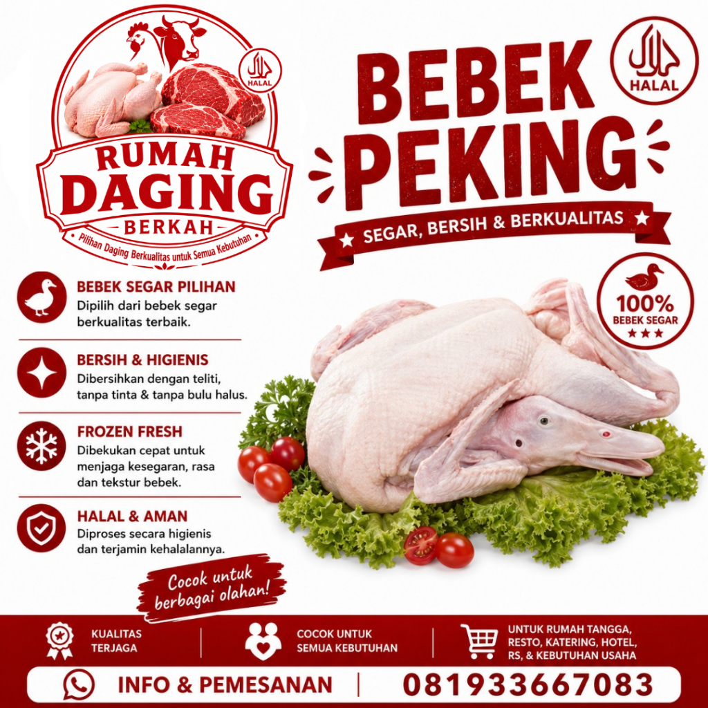 Bebek Peking Fresh Frozen <1 KG | Bebek Peking  | Bebek Utuh