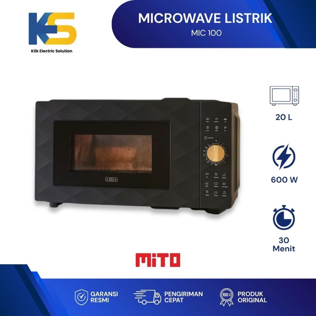 MITO ELECTRIC MICROWAVE MIC-100 MICROWAVE KAPASITAS 20 LITER LOW WATT ORIGINAL GARANSI RESMI