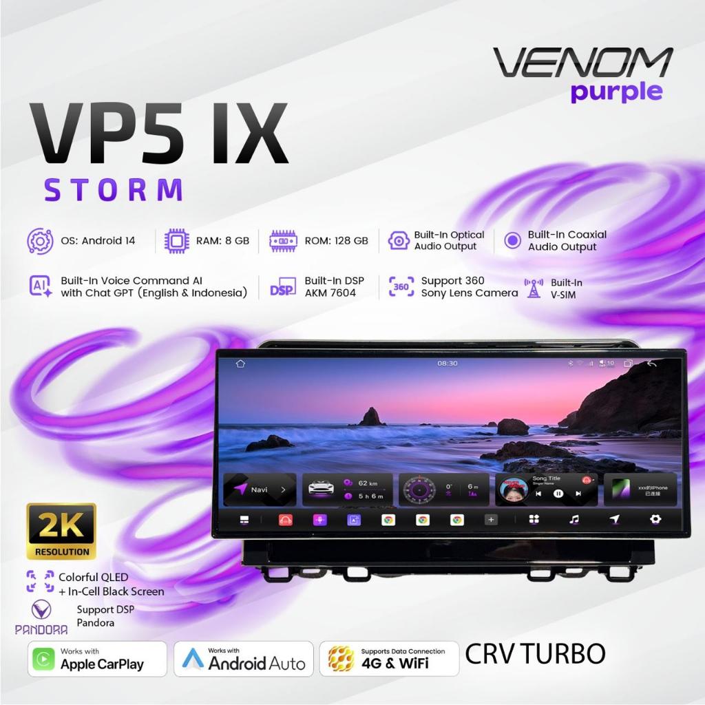 VENOM VP5 IX STORM | Head Unit Android Premium untuk OEM HONDA CRV TURBO 12.5" 2017-2022