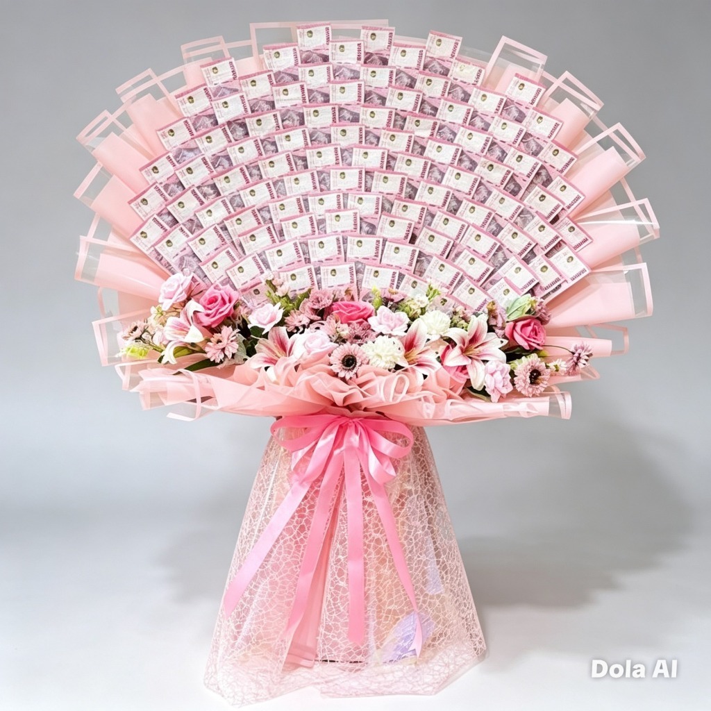 Money Bouquet 50 Lembar Bunga Custom Warna