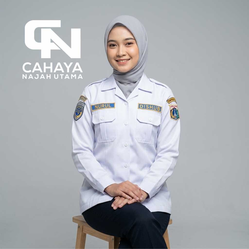 seragam dishub wanita lengan panjang | seragam pdh dishub wanita custom bordir