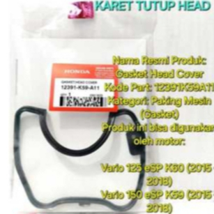KARET TUTUP HEAD VARIO 150 12391K59A11