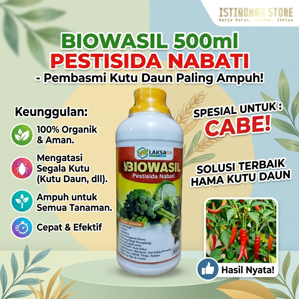 BIOWASIL 500ml Pestisida Nabati Obat Hama Kutu Daun Cabe - Obat Pembasmi Kutu Daun Cabe - Insektisid