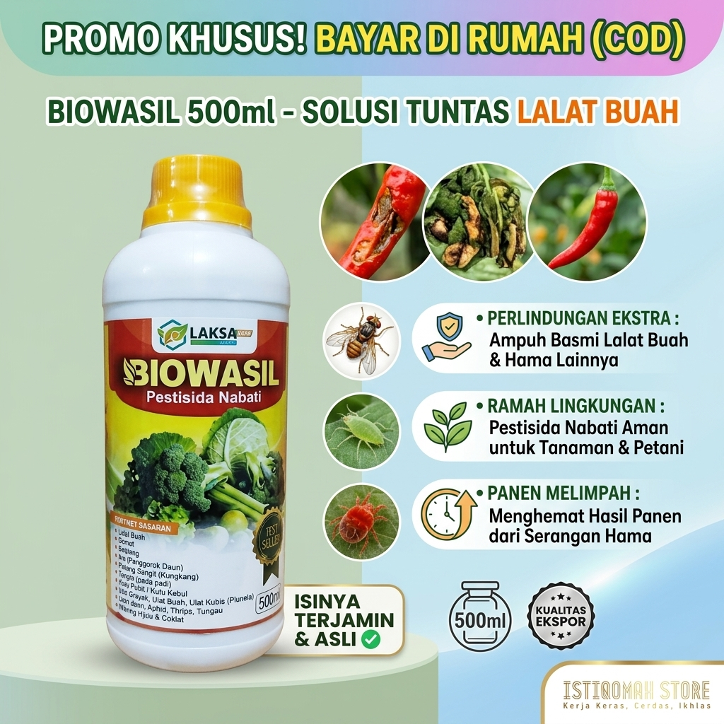BAYAR DI RUMAH BIOWASIL 500ml Pupuk Cair Obat Semprot Lalat Buah Pada Cabe - Obat Pembunuh Lalat Bua