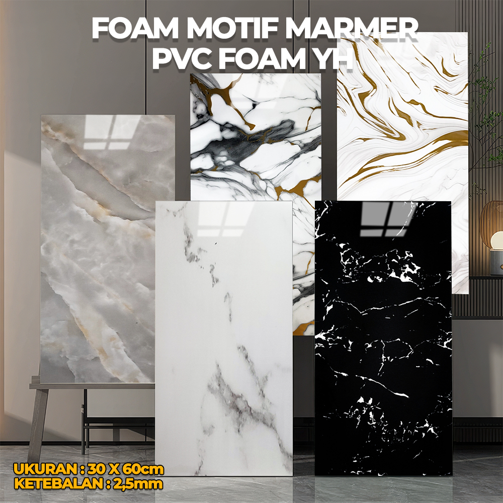 Paket 20 Lembar Vinyl Marble Granit Wallpaper Dinding Kamar Stiker Keramik 30X60Cm Yh