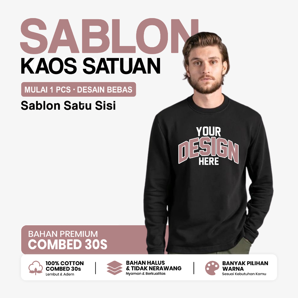 [Sehari Jadi] Sablon Kaos Custom Satuan Desain Suka-suka / Kaos Sablon Custom / Custom Kaos Sablon /