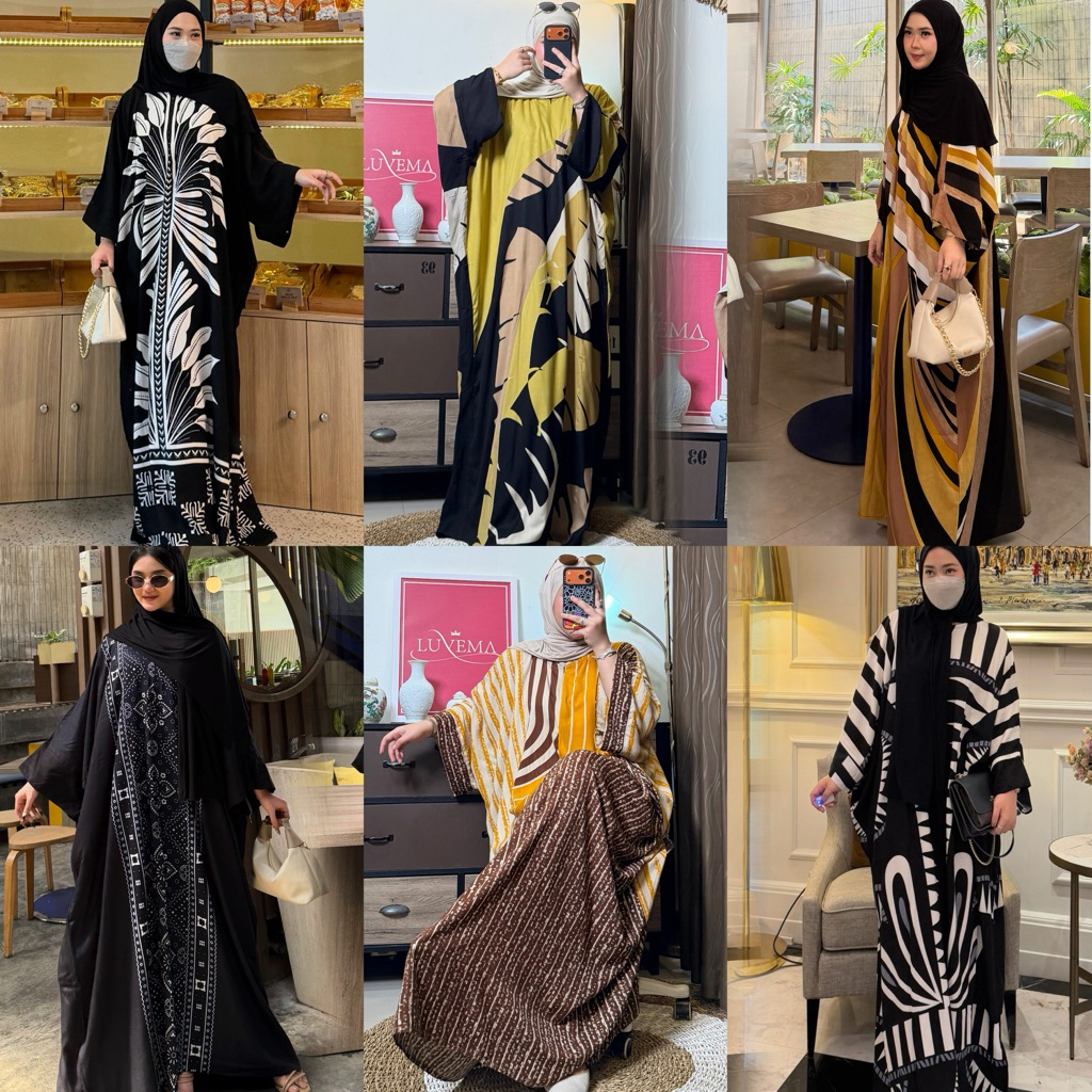 Luvema - KAFTAN Jumbo Busui Resleting Rayon Premium Tebal