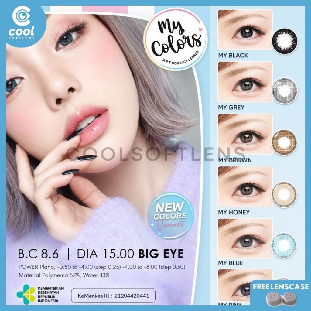 Softlens MY COLORS 15 MM Normal & Minus (-0,50 S/D -6,00) By Omega / Soflen My Colors / My Colors By