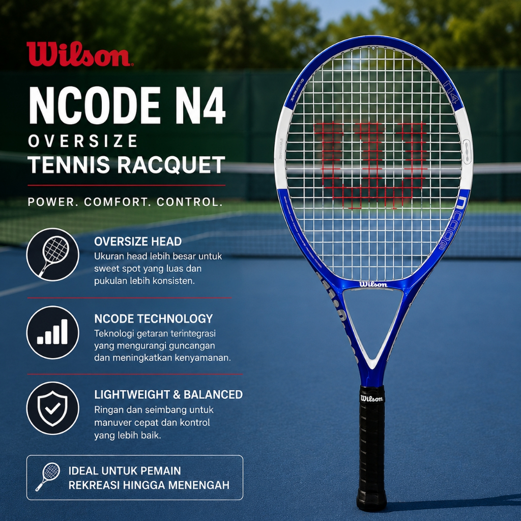 Wilson nCode N4 Oversize Tennis Racquet Grip 4 3/8 Original (New) – Raket Tenis Wilson