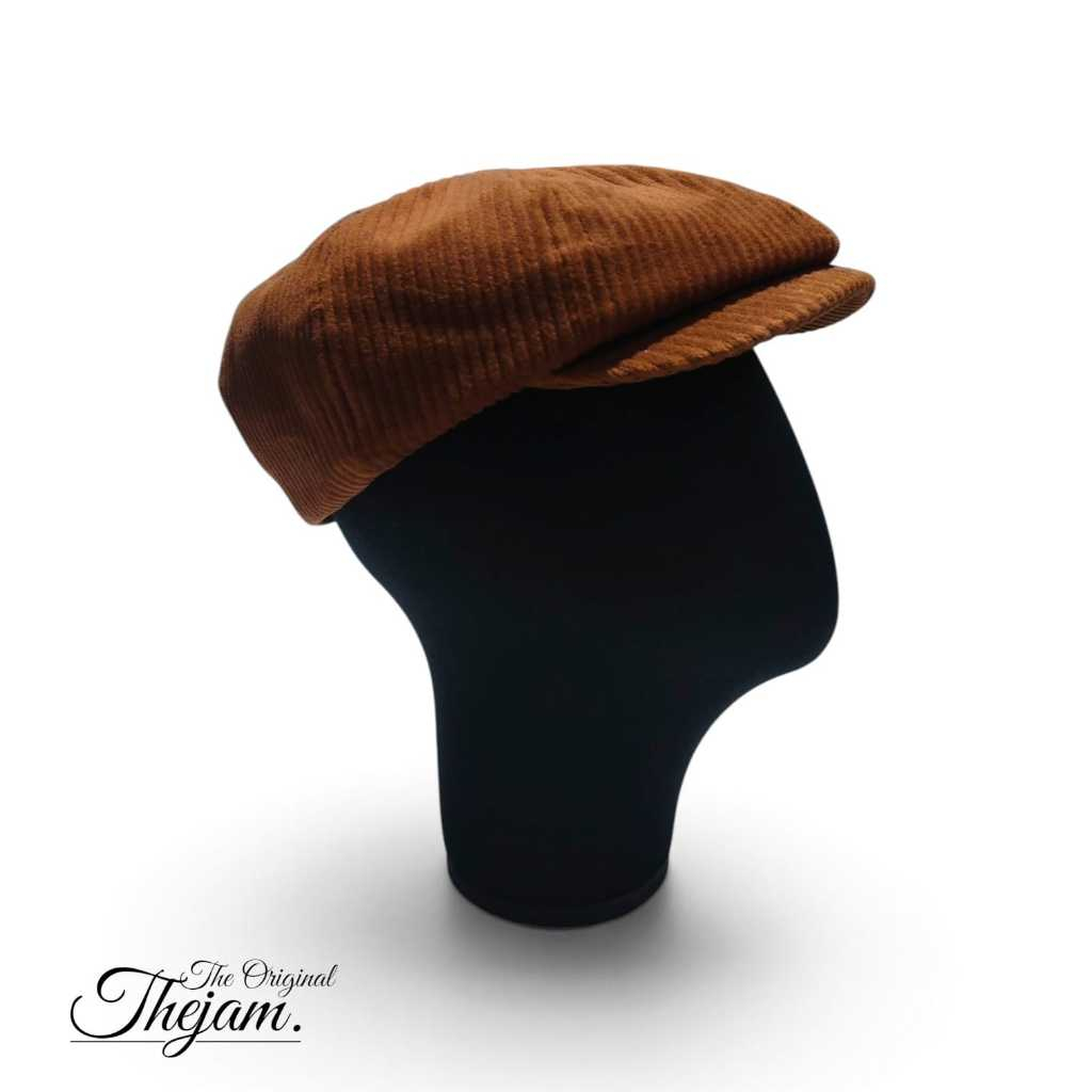 Thejam. Newsboy cap corduroy tan | Topi Newsboy