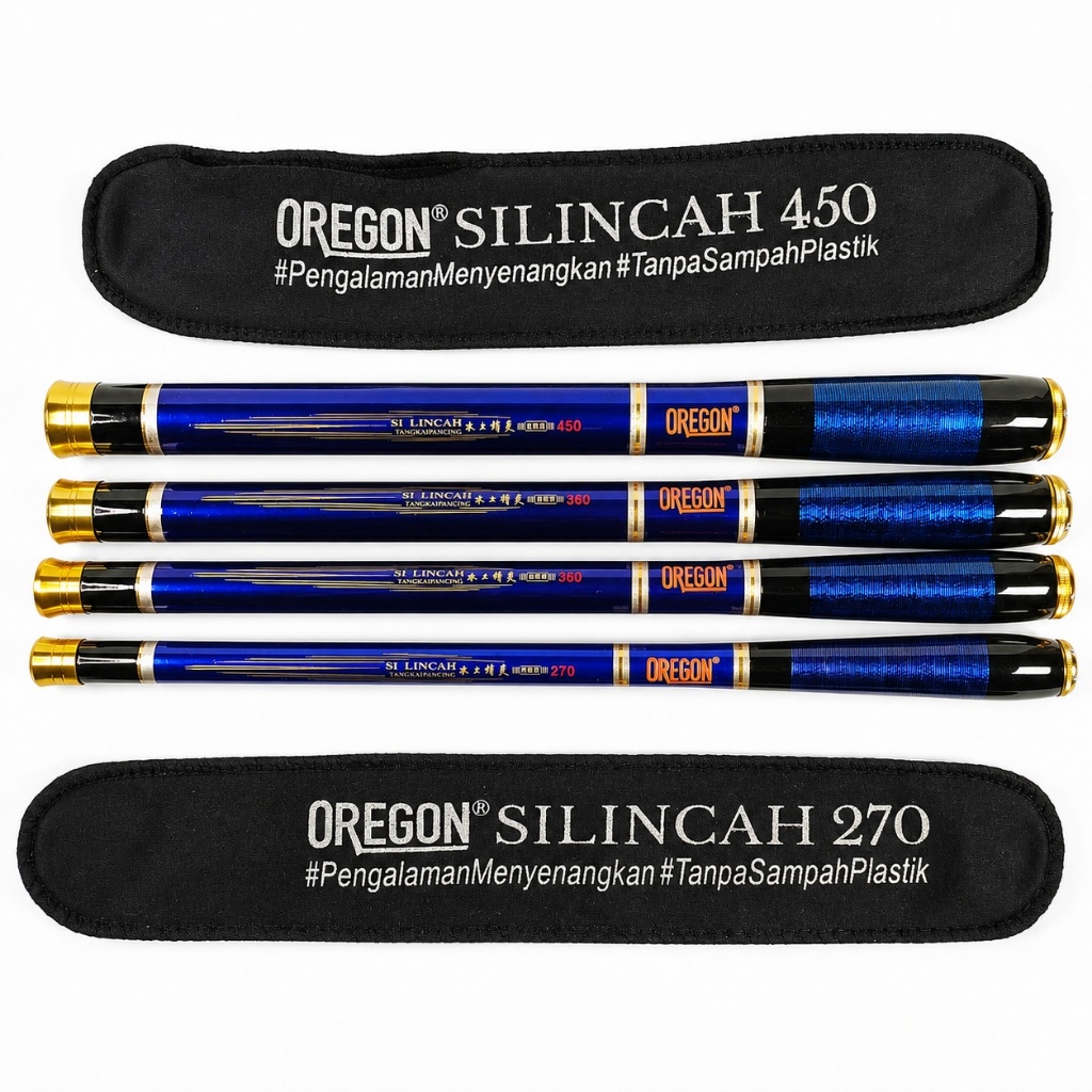 OREGON SILINCAH Tegek Carbon Premium 270cm 300cm 360cm 450cm Joran Teleskopik Ruas Pendek Simple Tra