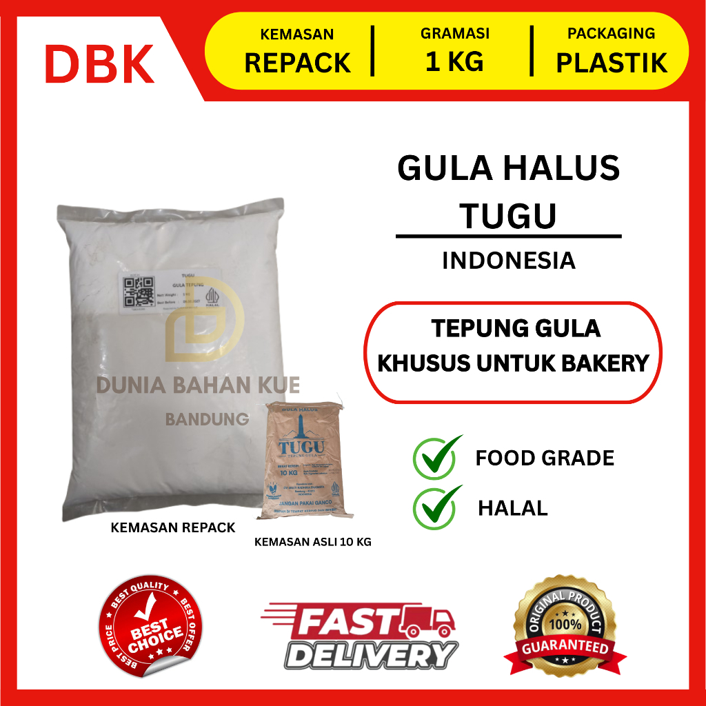 TEPUNG GULA HALUS TUGU/ GULA TEPUNG TUGU || 1 KG