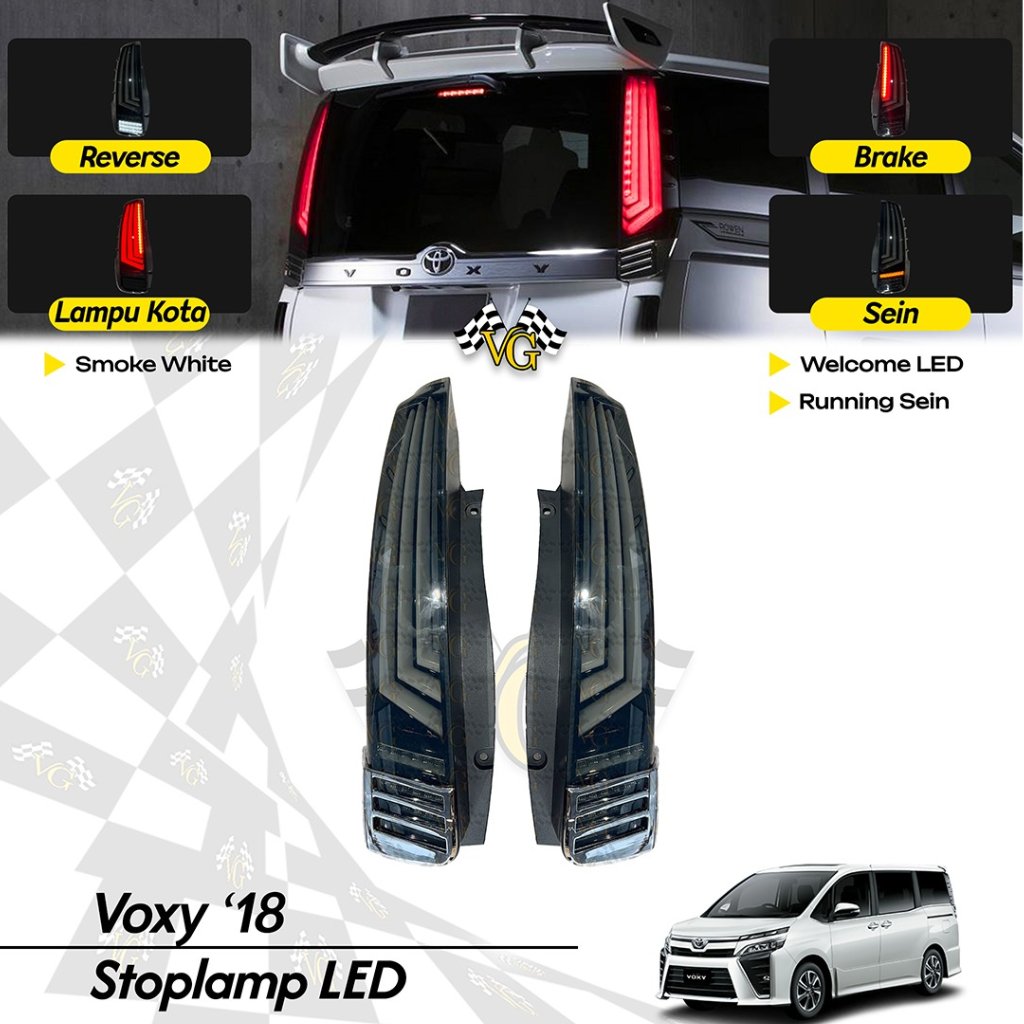 Stoplamp Voxy 2018-2023 Led Smoke Lampu Belakang Mobil Voxy Welcome Led Running Sein Garansi VG