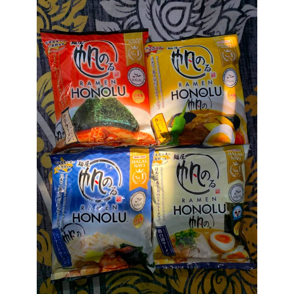 Ramen Honolu Jepang Terpopuler Halal Original ada 4 varian rasa