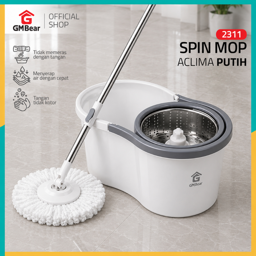 GM Bear Alat Pel Lantai Peras Otomatis 2311 - Ultra Mop Aclima Pelan Lantai Peras Putar