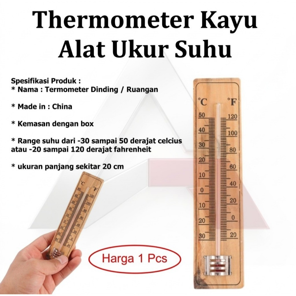 THERMOMETER KAYU - TEMPERATUR SUHU RUANGAN - ALAT UKUR SUHU RUANGAN Thermometer Kayu Alat Ukur Suhu 