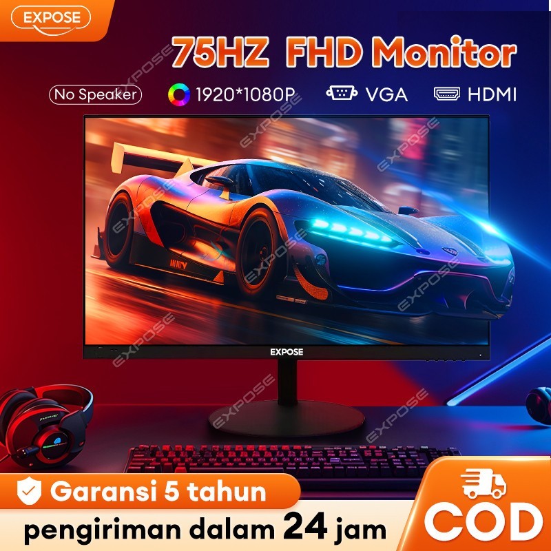 Monitor PC 24 Inch EXPOSE Gaming monitor 75Hz Inch Monitor 19 inch 75 Hz LED 22 Flat HDMI PS4/PS5