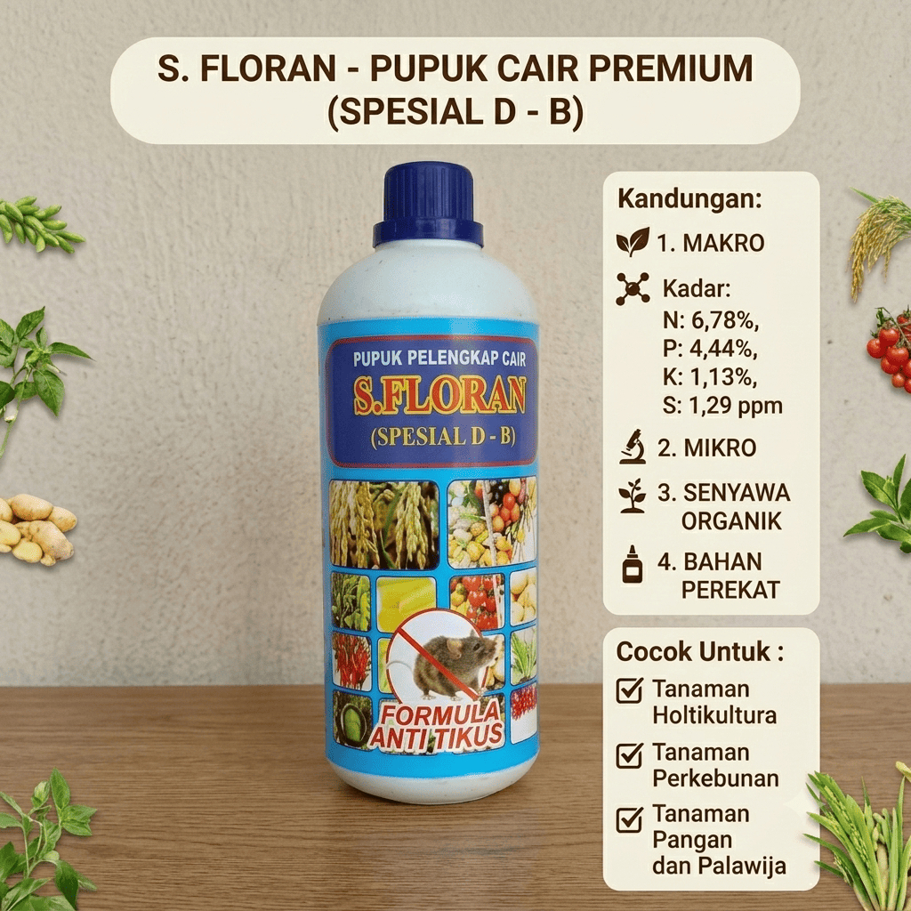 Pupuk Pelengkap Cair S-Floran Spesia D-B 1 Liter