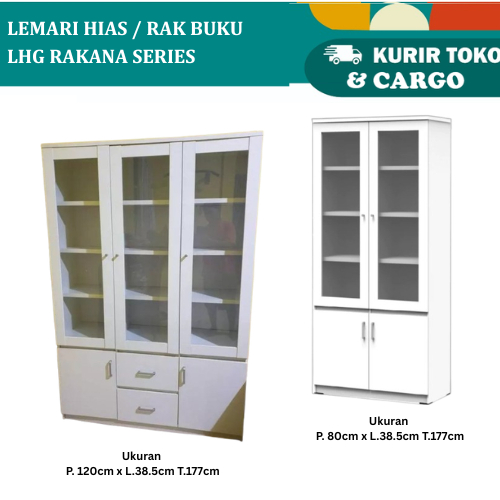 Lemari Buku Rak Buku / Lemari File  / Pajangan Serbaguna  LHG RAKANA 2PK / LH CLEO