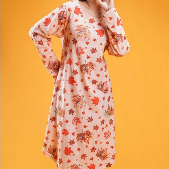 DRESS DEWASA PRINTING SIZE XL by Omah Oblong lengan panjang Baju Wanita Dress Batik Perempuan Adem N