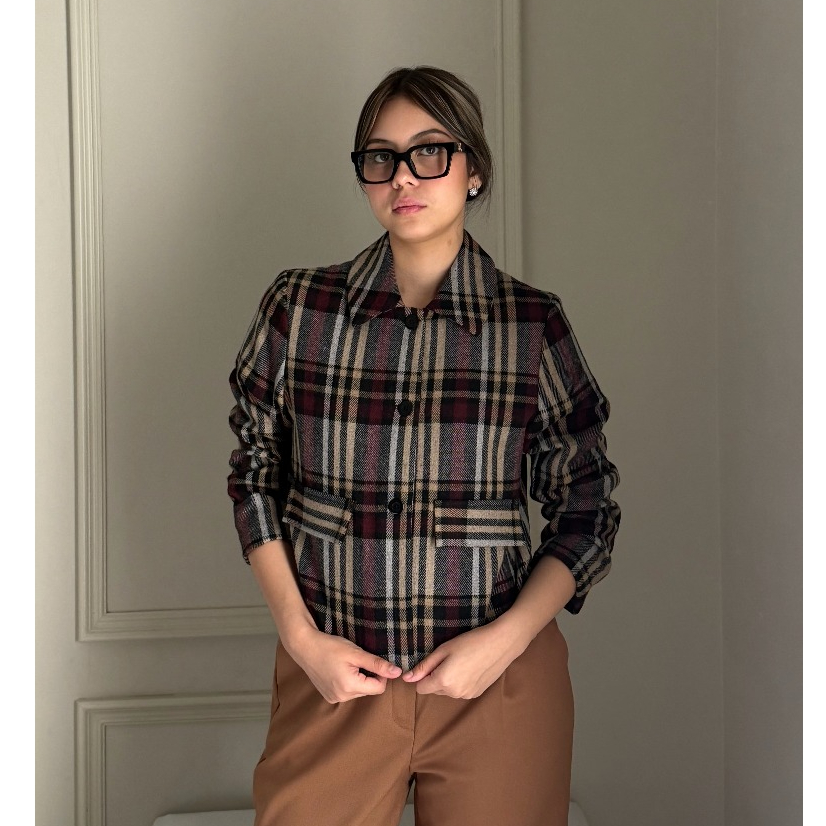 Wool Tartan Jacket  - Woman At Work